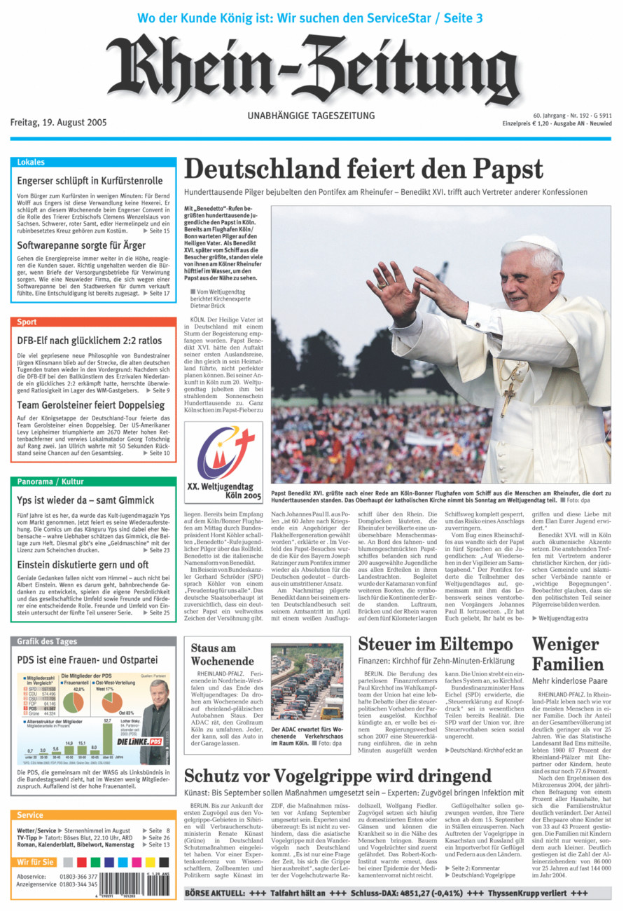 Rhein-Zeitung Kreis Neuwied vom Freitag, 19.08.2005
