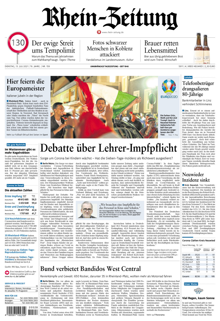 Rhein-Zeitung Kreis Neuwied vom Dienstag, 13.07.2021