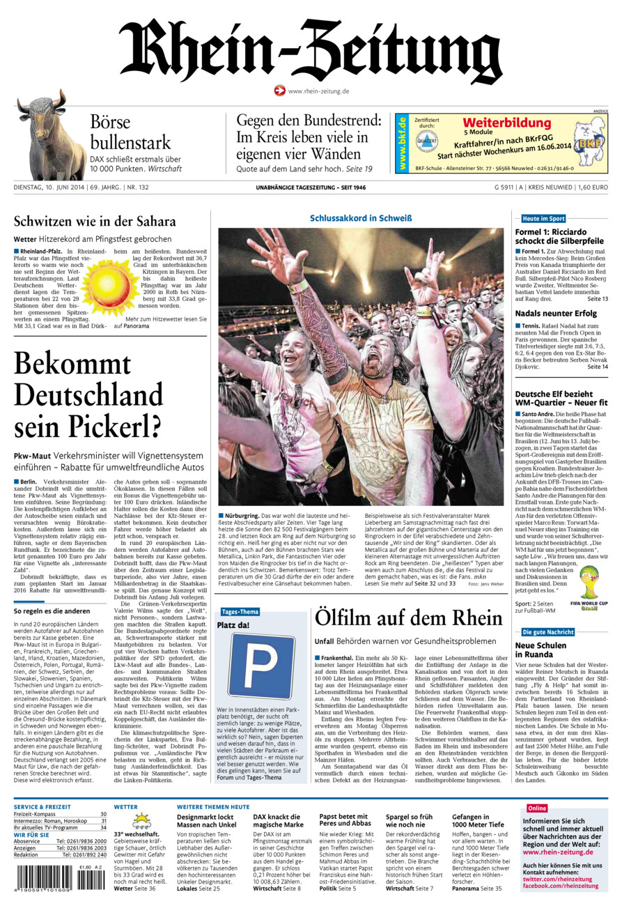 Rhein-Zeitung Kreis Neuwied vom Dienstag, 10.06.2014