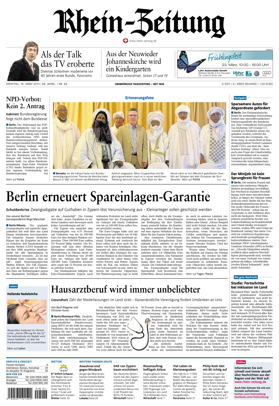 Rhein-Zeitung Kreis Neuwied vom Dienstag, 19.03.2013