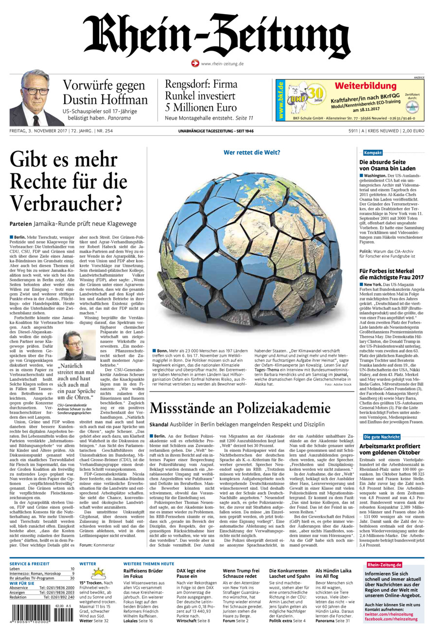 Rhein-Zeitung Kreis Neuwied vom Freitag, 03.11.2017