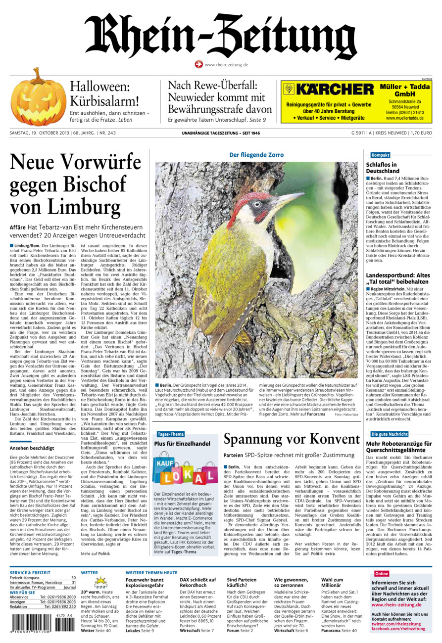 Rhein-Zeitung Kreis Neuwied vom Samstag, 19.10.2013