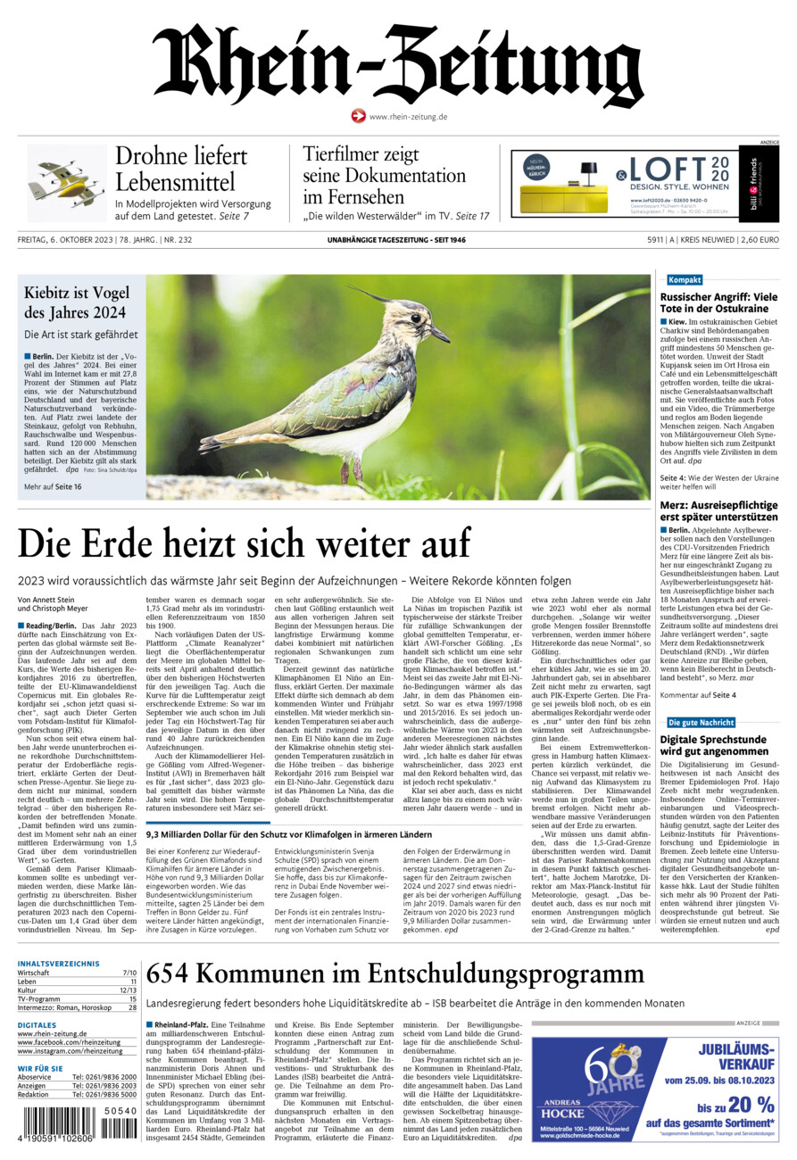 Rhein-Zeitung Kreis Neuwied vom Freitag, 06.10.2023