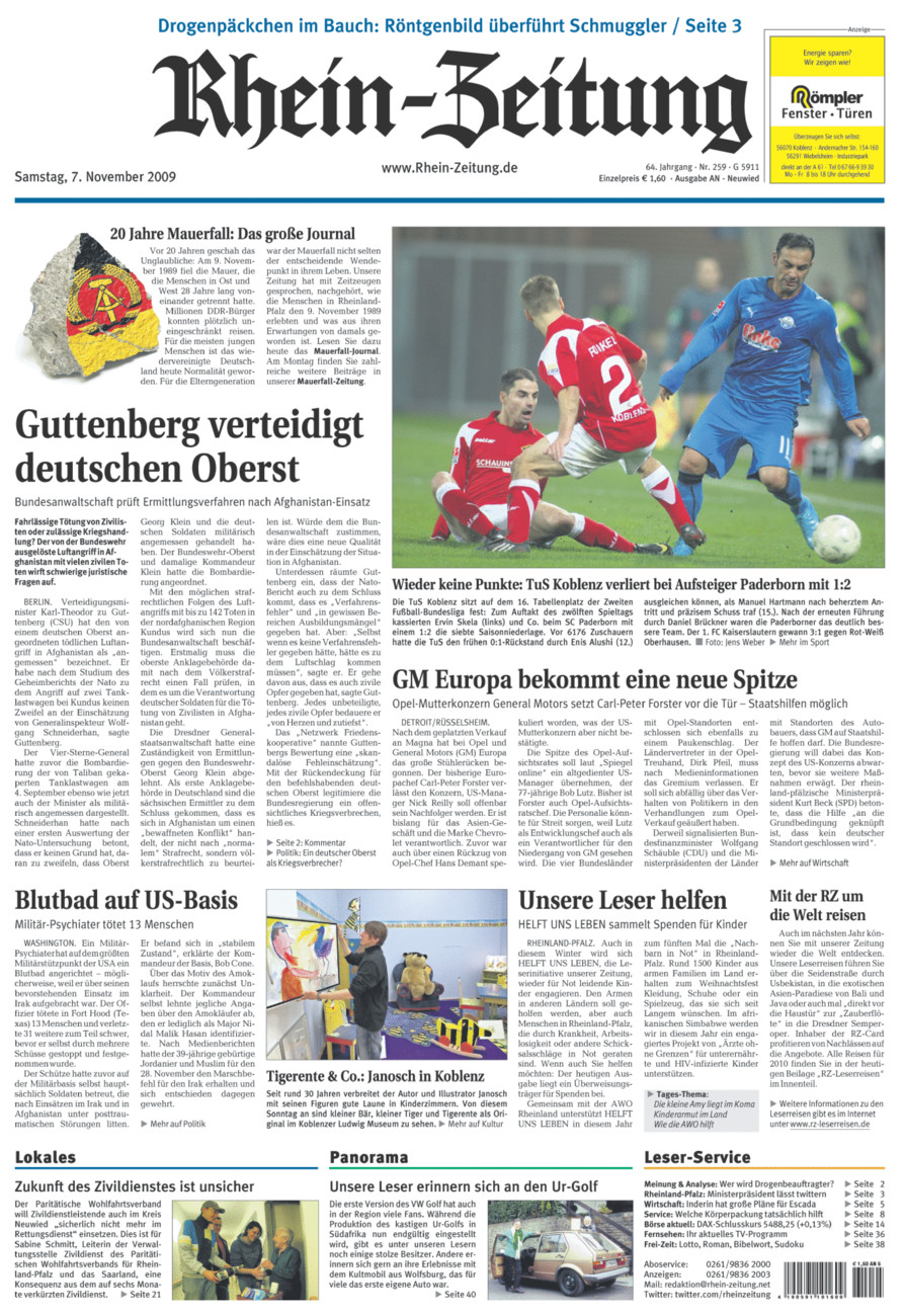 Rhein-Zeitung Kreis Neuwied vom Samstag, 07.11.2009