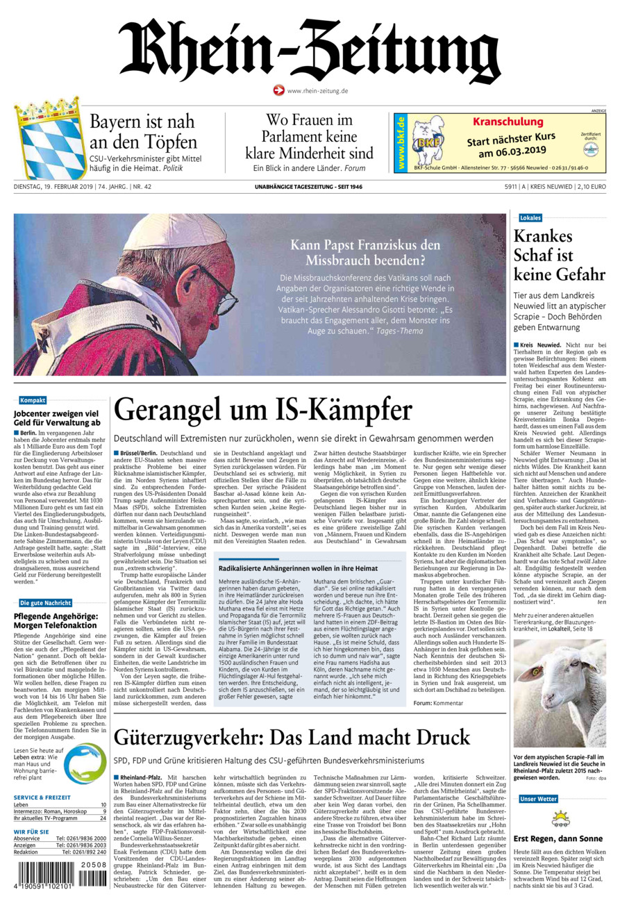Rhein-Zeitung Kreis Neuwied vom Dienstag, 19.02.2019