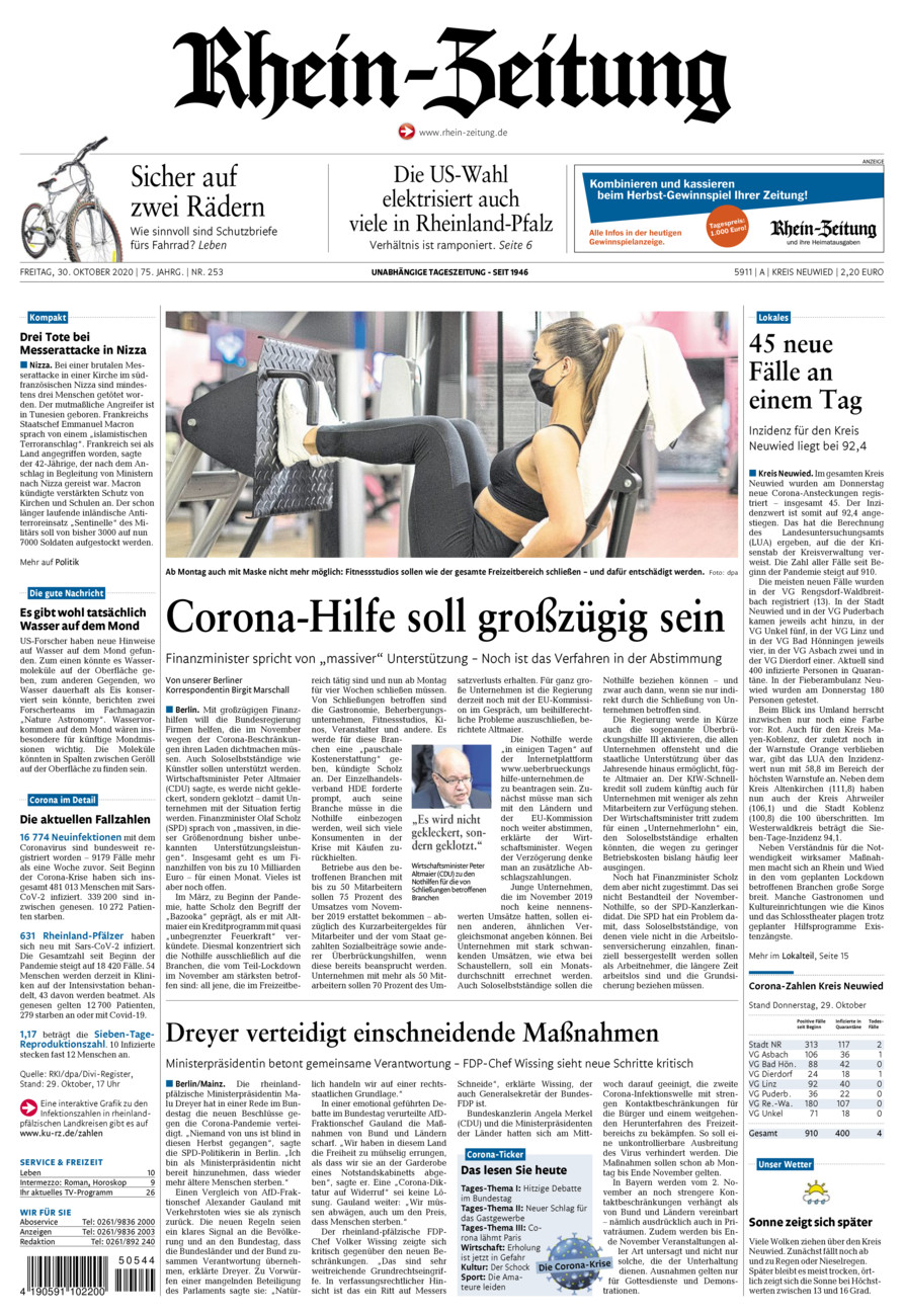 Rhein-Zeitung Kreis Neuwied vom Freitag, 30.10.2020