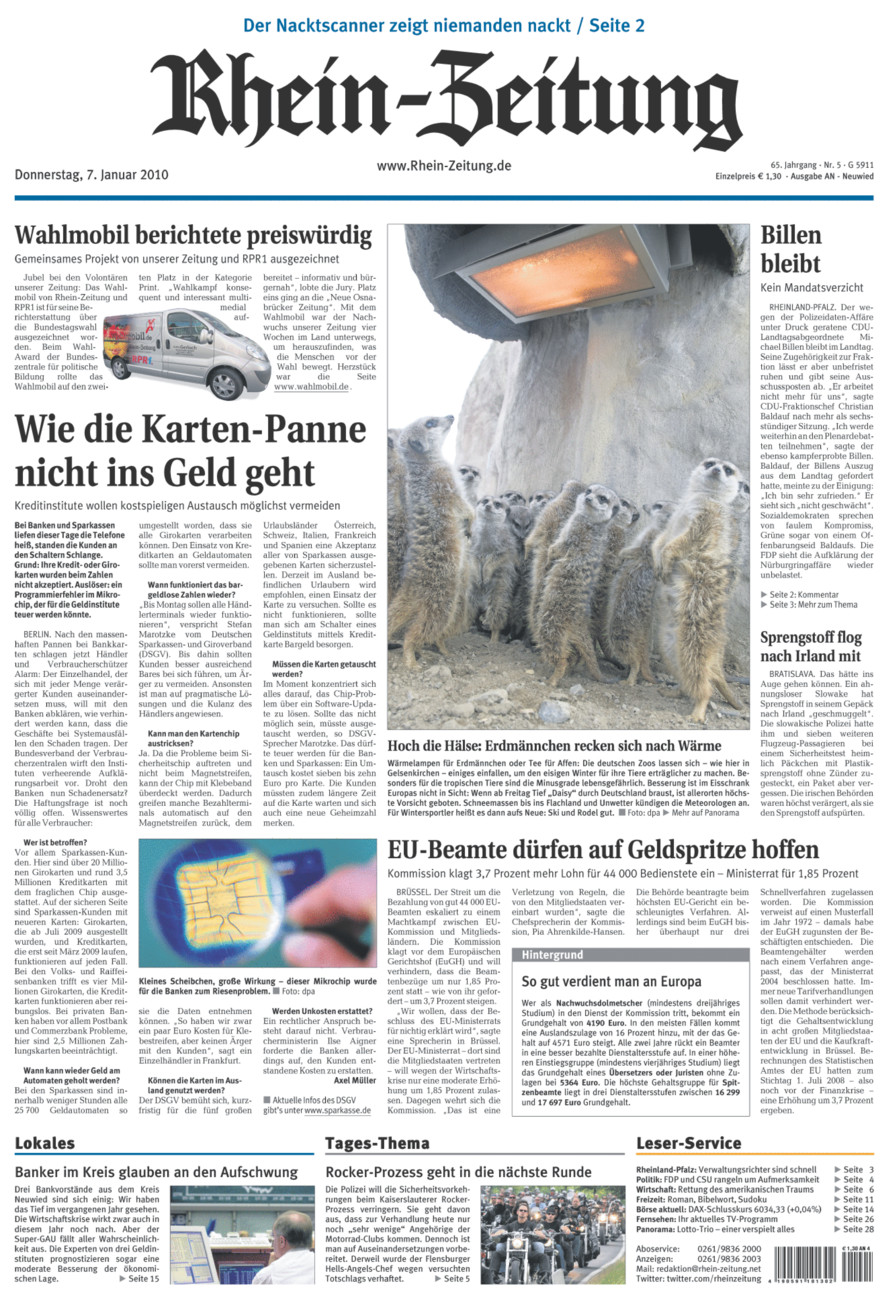 Rhein-Zeitung Kreis Neuwied vom Donnerstag, 07.01.2010