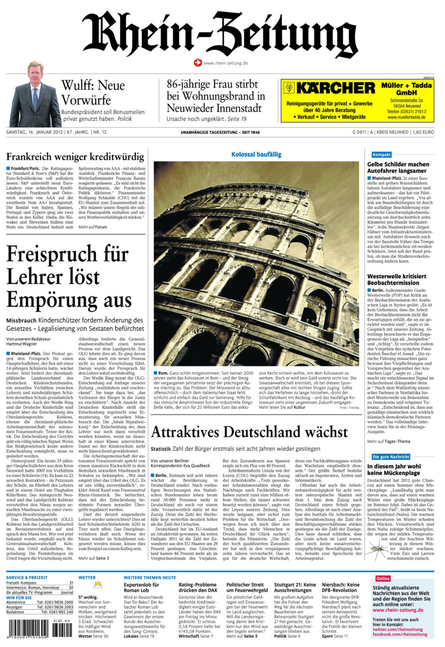 Rhein-Zeitung Kreis Neuwied vom Samstag, 14.01.2012