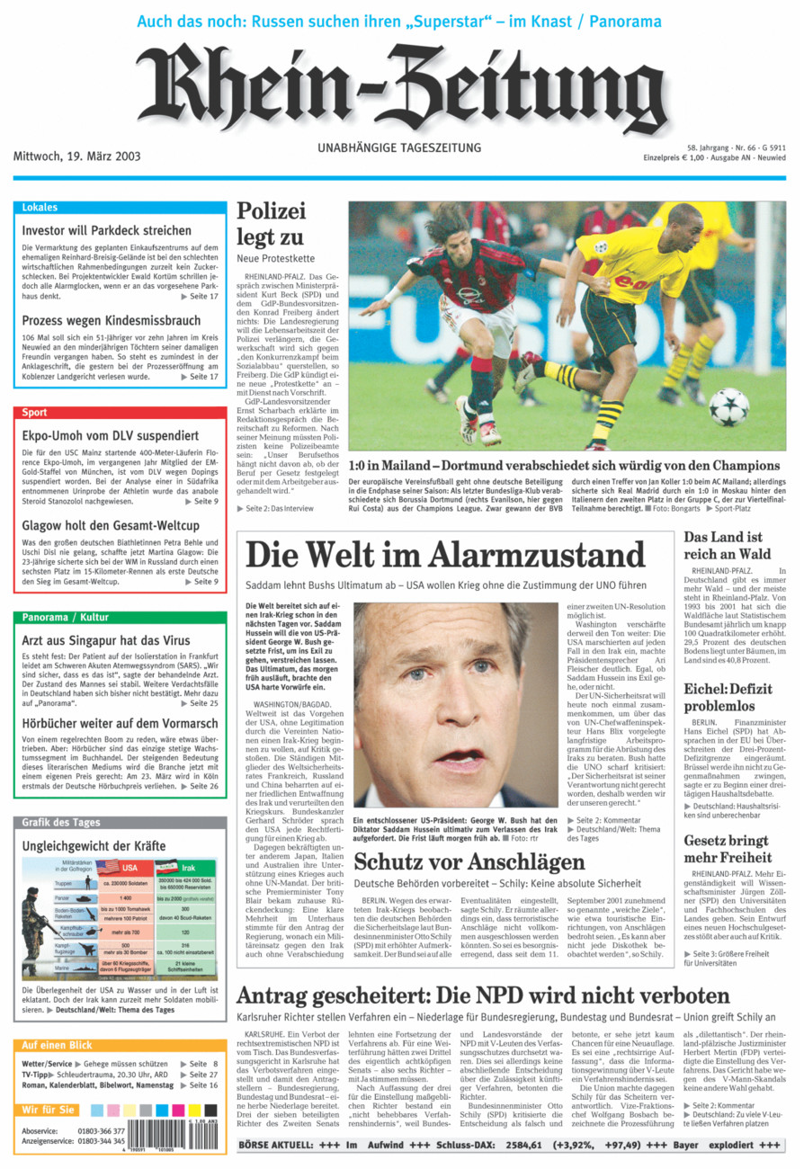 Rhein-Zeitung Kreis Neuwied vom Mittwoch, 19.03.2003