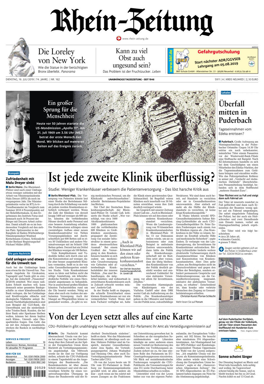 Rhein-Zeitung Kreis Neuwied vom Dienstag, 16.07.2019