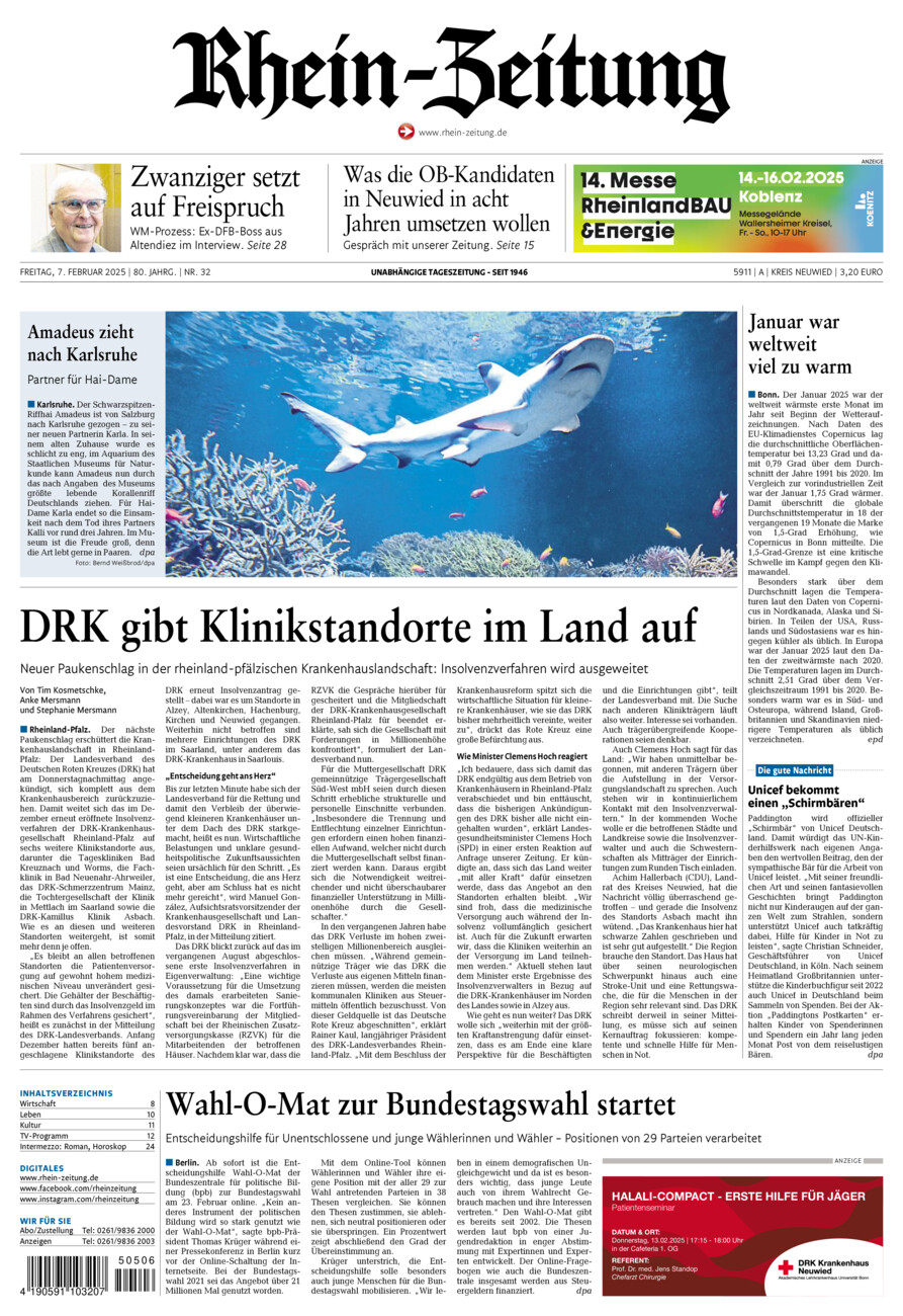 Rhein-Zeitung Kreis Neuwied vom Freitag, 07.02.2025