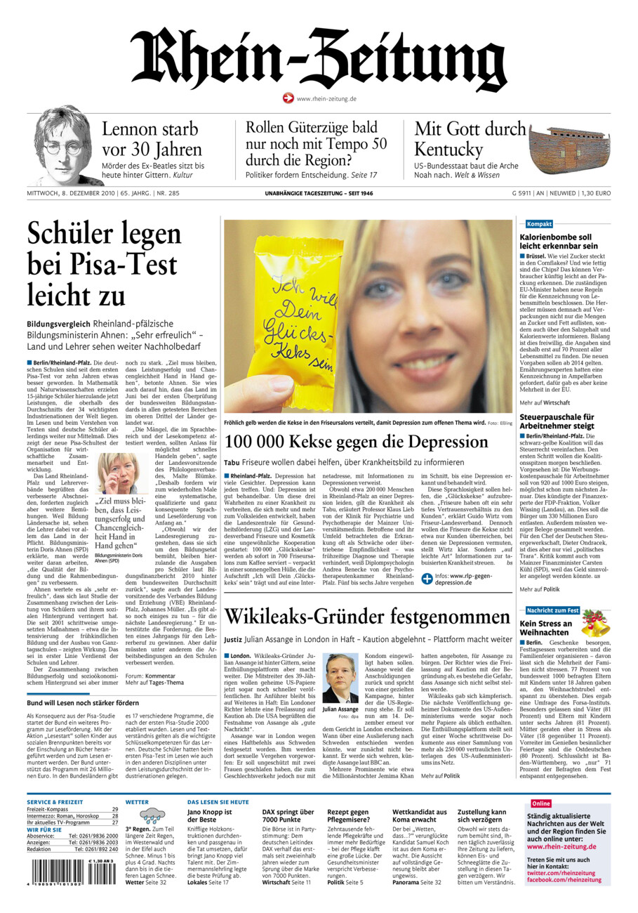 Rhein-Zeitung Kreis Neuwied vom Mittwoch, 08.12.2010