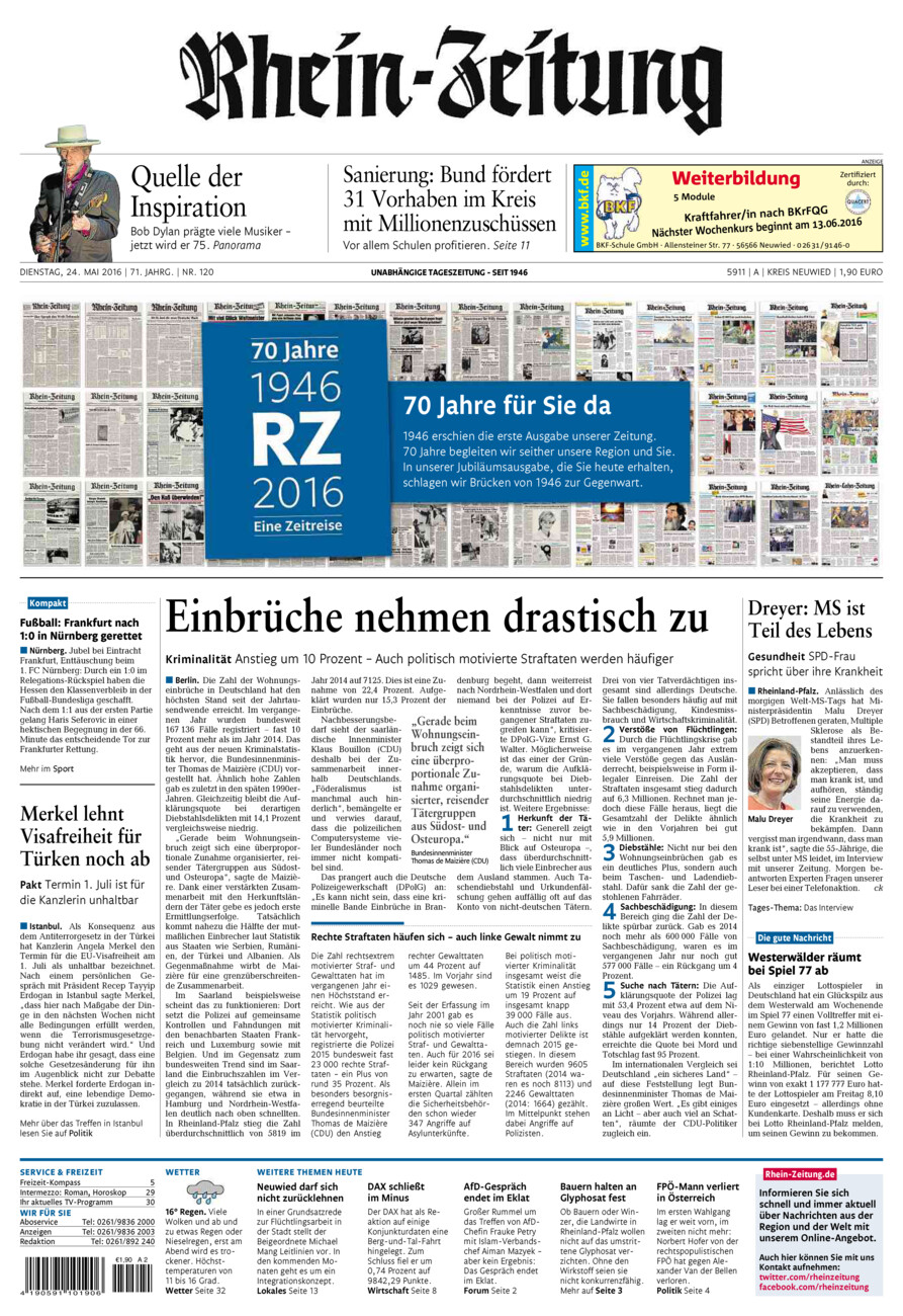 Rhein-Zeitung Kreis Neuwied vom Dienstag, 24.05.2016