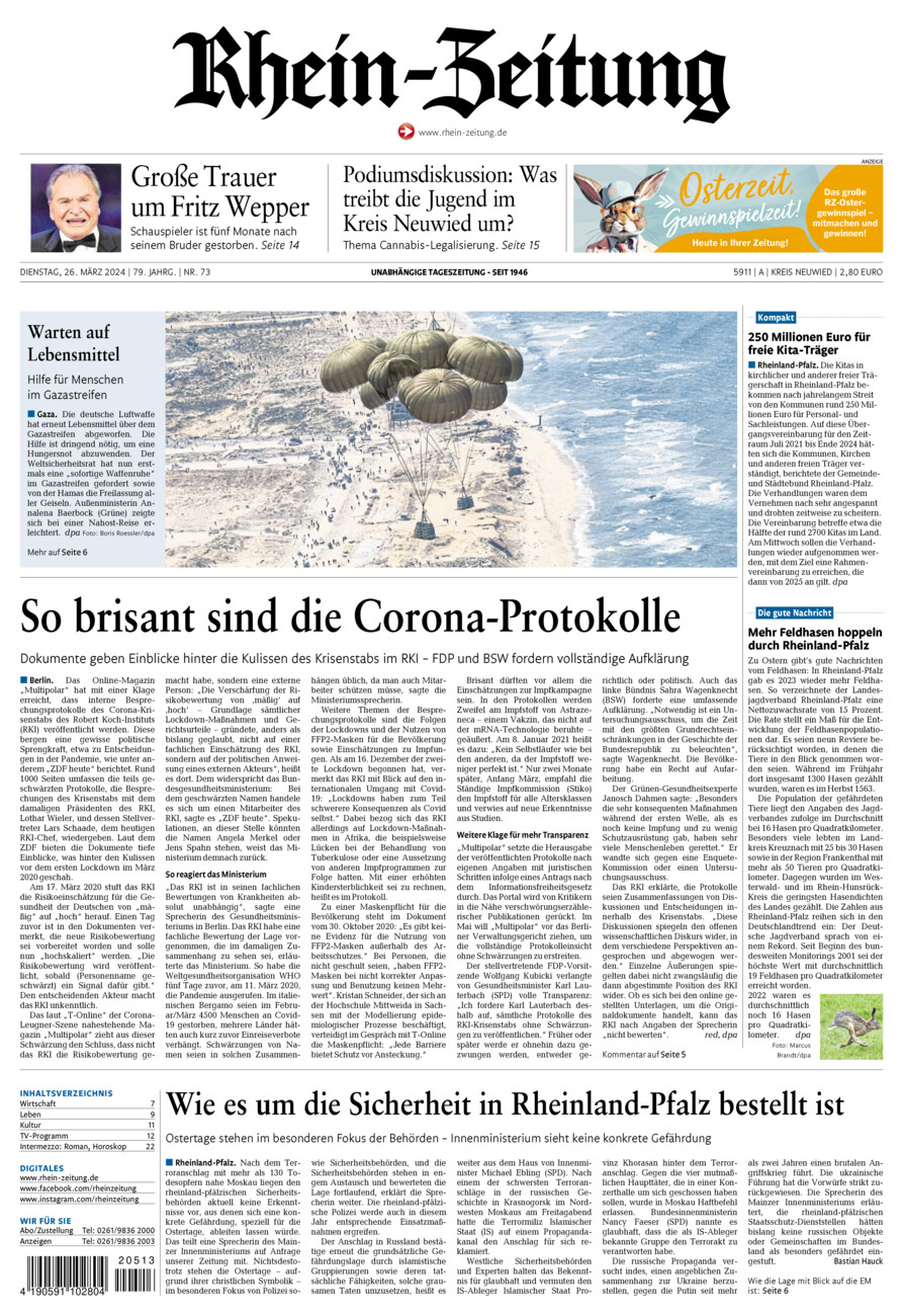 Rhein-Zeitung Kreis Neuwied vom Dienstag, 26.03.2024