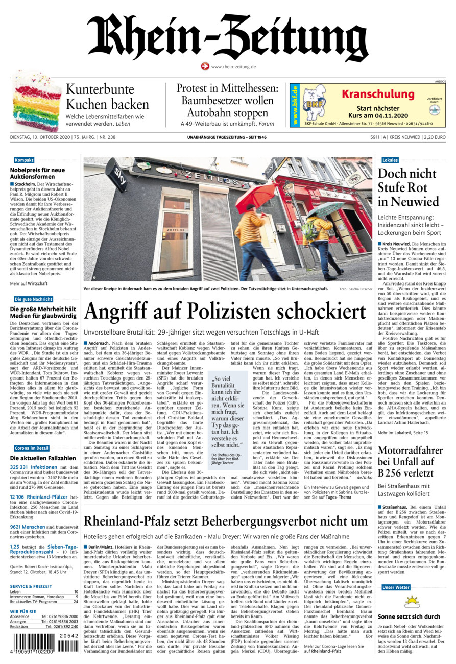 Rhein-Zeitung Kreis Neuwied vom Dienstag, 13.10.2020