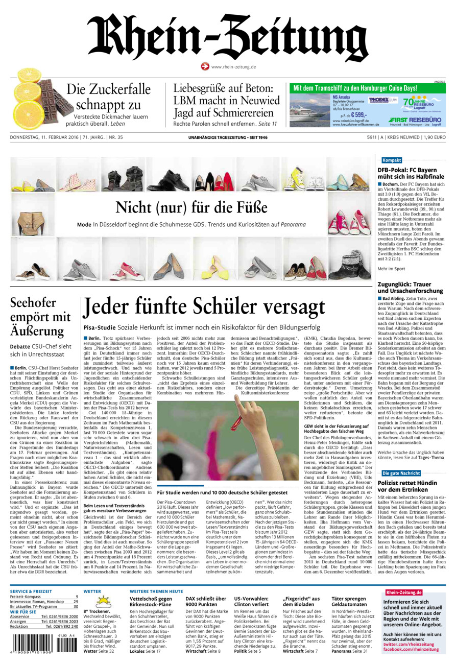 Rhein-Zeitung Kreis Neuwied vom Donnerstag, 11.02.2016