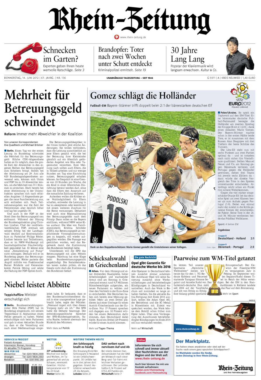 Rhein-Zeitung Kreis Neuwied vom Donnerstag, 14.06.2012