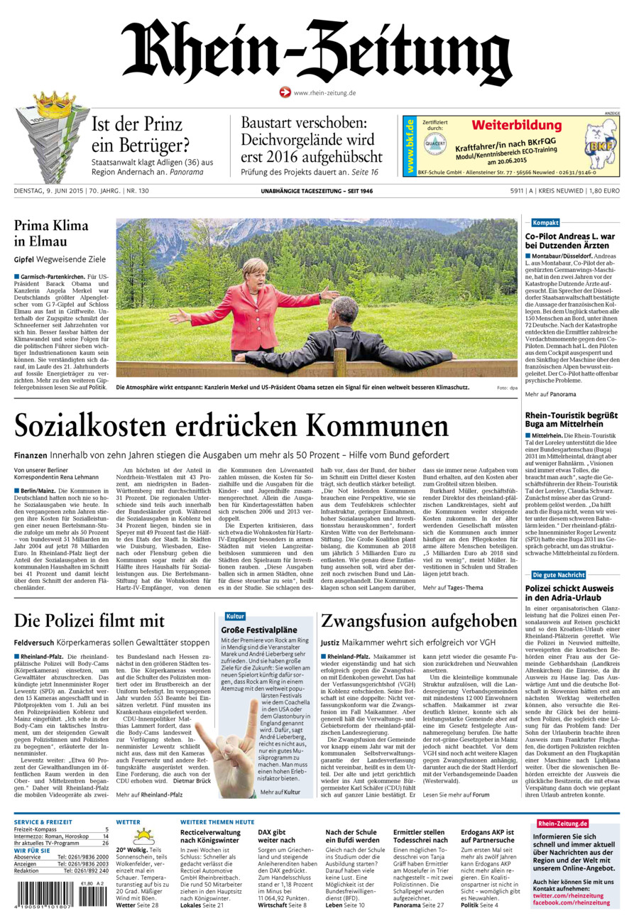 Rhein-Zeitung Kreis Neuwied vom Dienstag, 09.06.2015