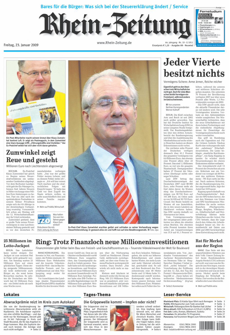 Rhein-Zeitung Kreis Neuwied vom Freitag, 23.01.2009