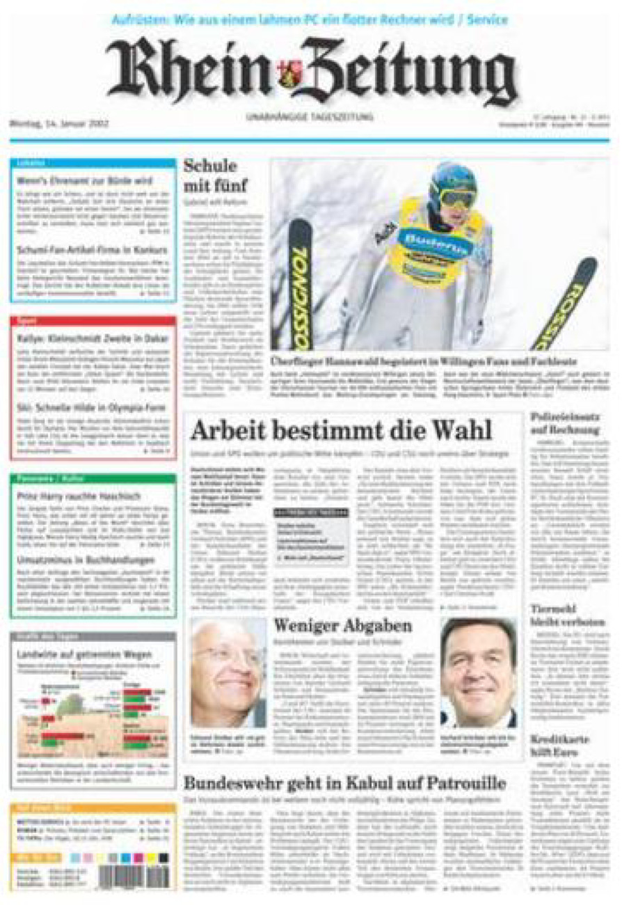 Rhein-Zeitung Kreis Neuwied vom Montag, 14.01.2002