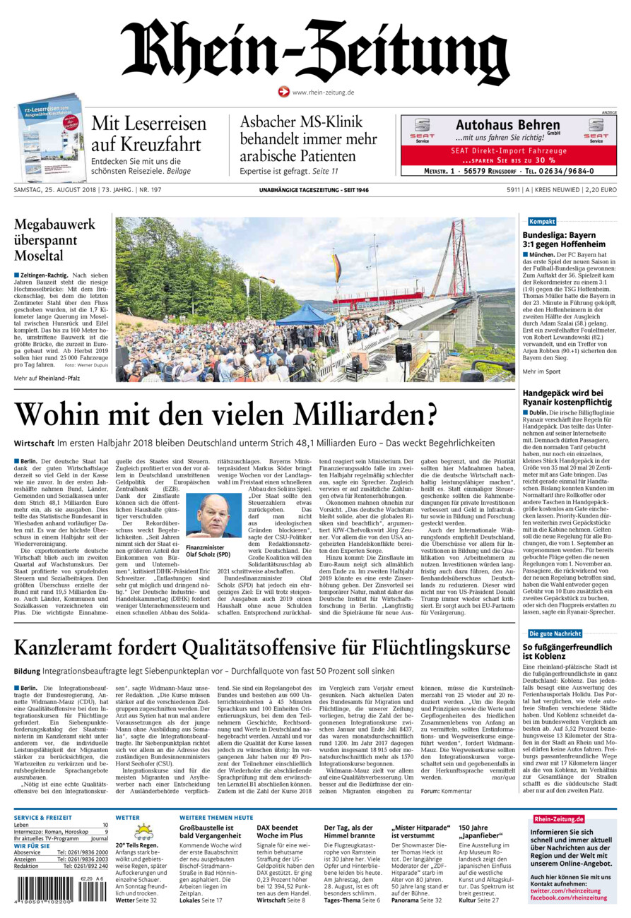 Rhein-Zeitung Kreis Neuwied vom Samstag, 25.08.2018