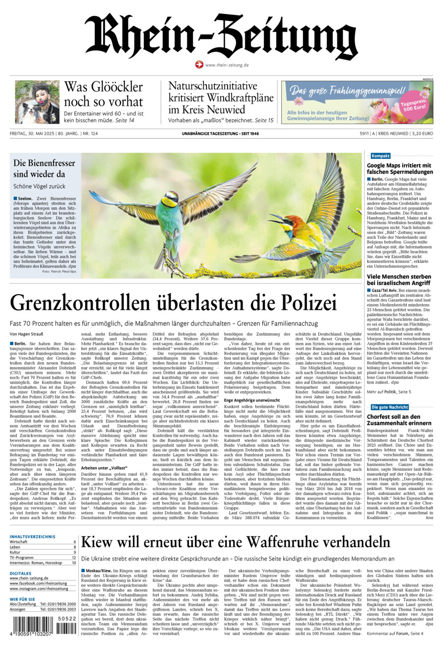 Rhein-Zeitung Kreis Neuwied vom Freitag, 30.05.2025