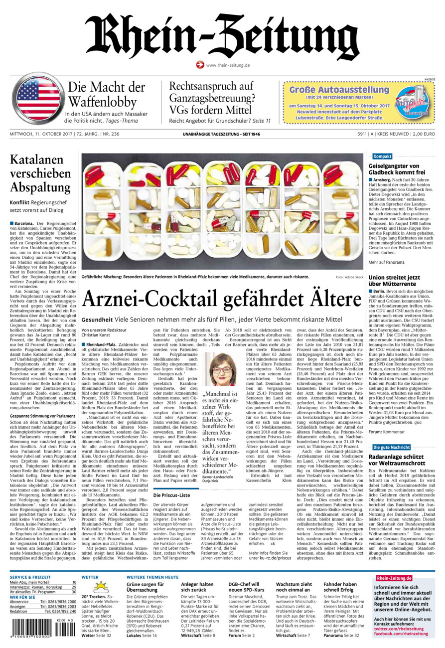 Rhein-Zeitung Kreis Neuwied vom Mittwoch, 11.10.2017