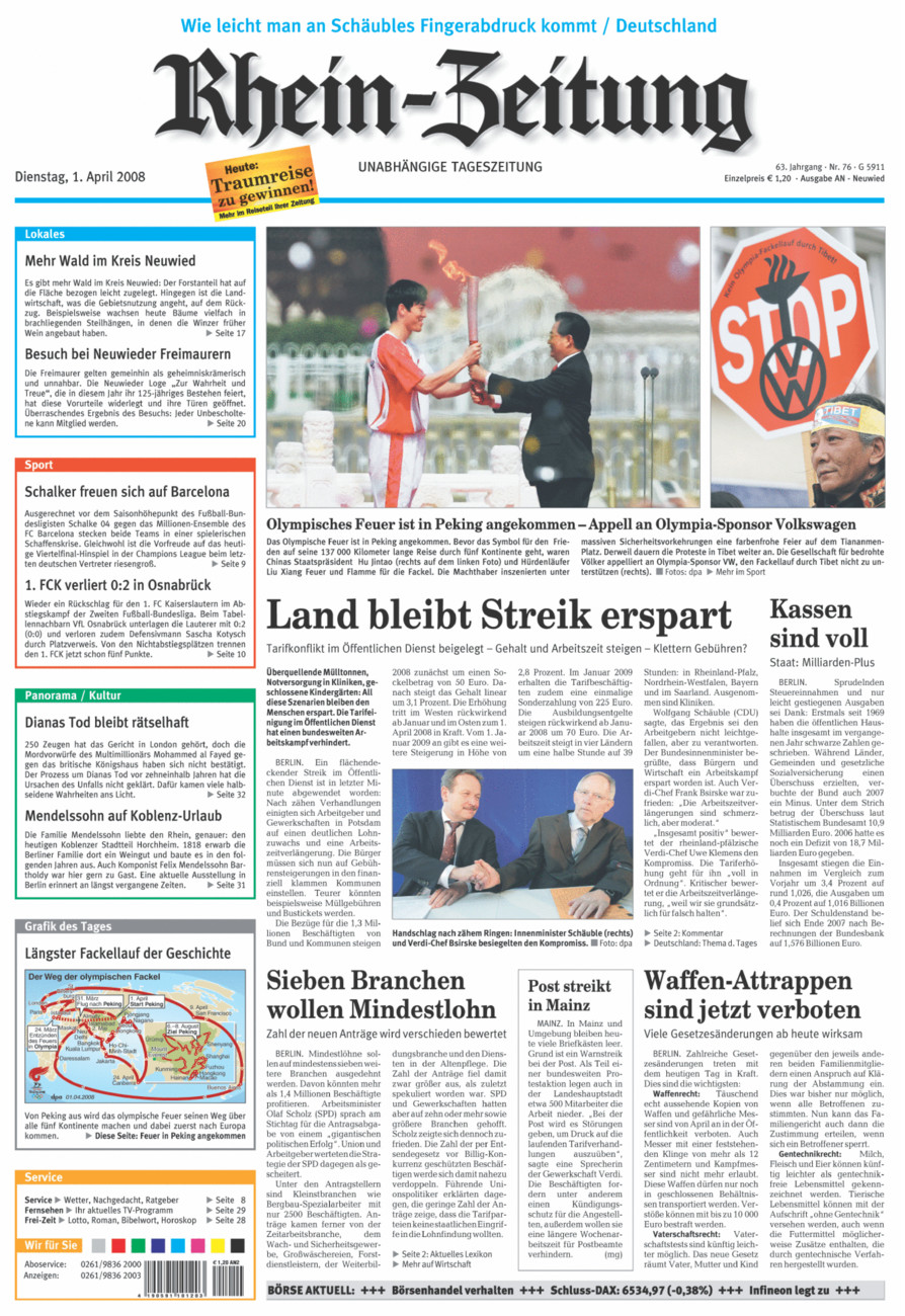 Rhein-Zeitung Kreis Neuwied vom Dienstag, 01.04.2008