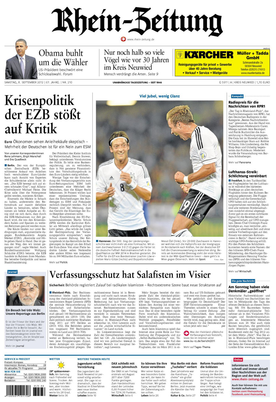 Rhein-Zeitung Kreis Neuwied vom Samstag, 08.09.2012