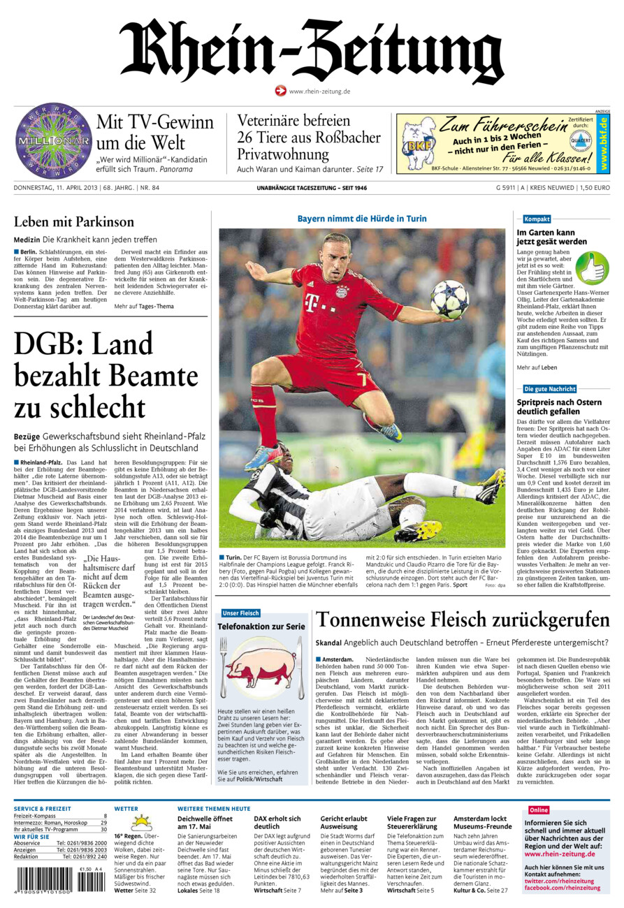 Rhein-Zeitung Kreis Neuwied vom Donnerstag, 11.04.2013