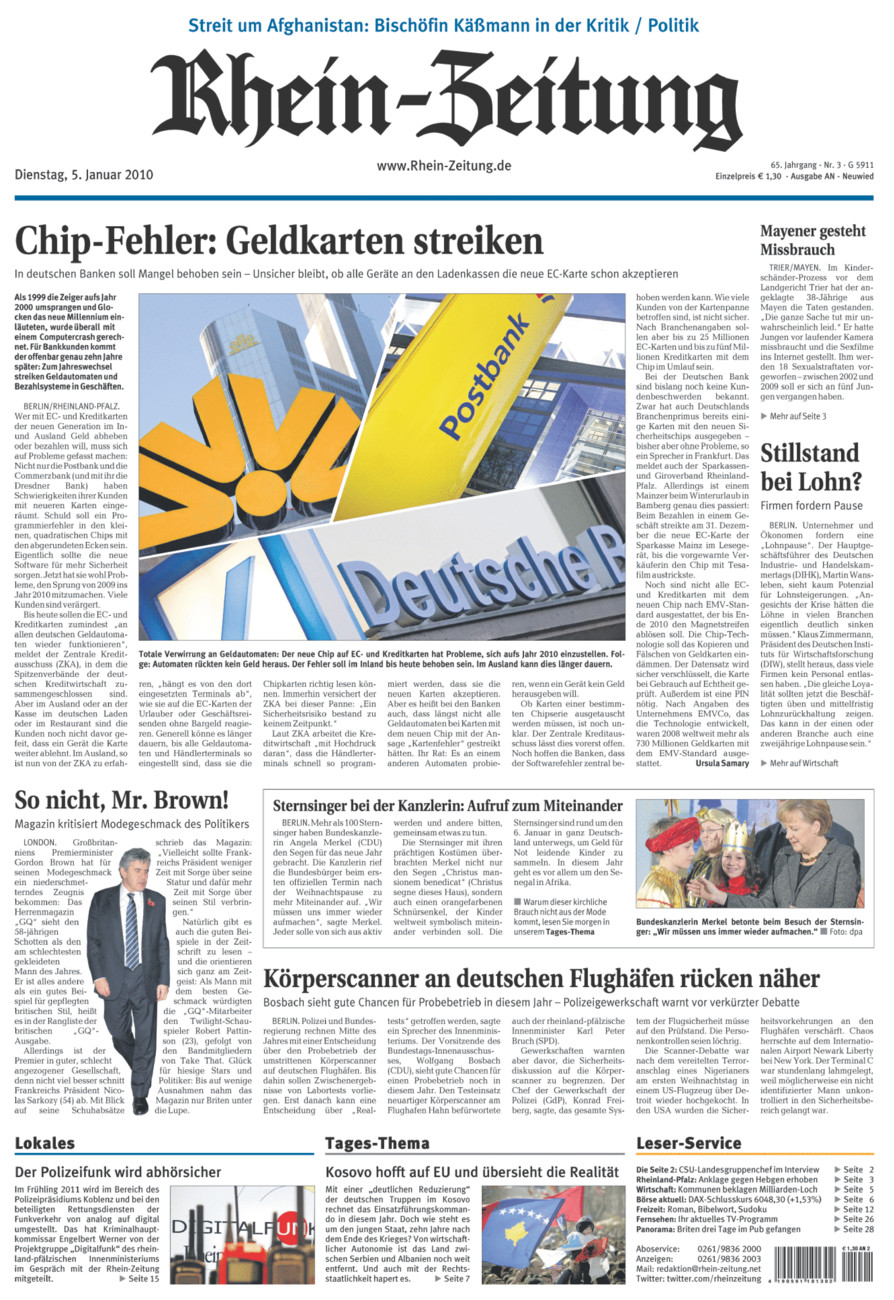 Rhein-Zeitung Kreis Neuwied vom Dienstag, 05.01.2010