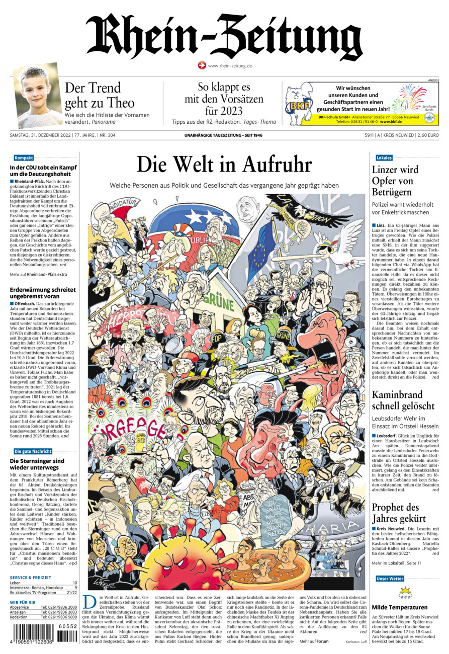 Rhein-Zeitung Kreis Neuwied vom Samstag, 31.12.2022