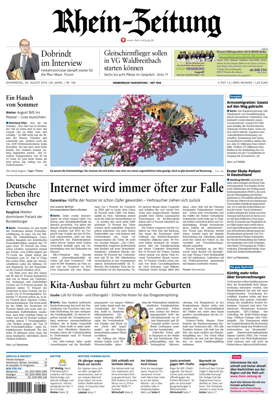 Rhein-Zeitung Kreis Neuwied vom Donnerstag, 28.08.2014