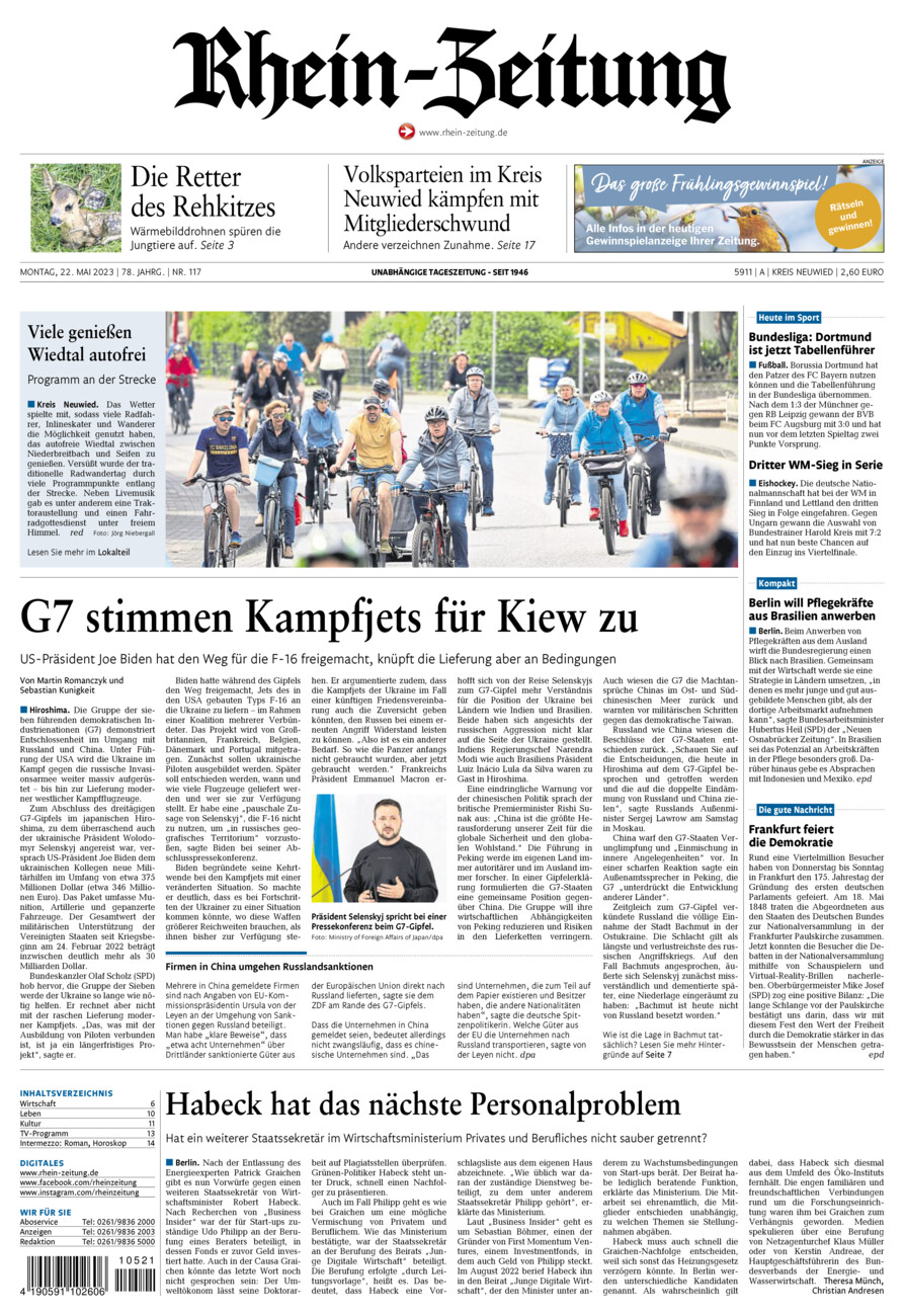 Rhein-Zeitung Kreis Neuwied vom Montag, 22.05.2023