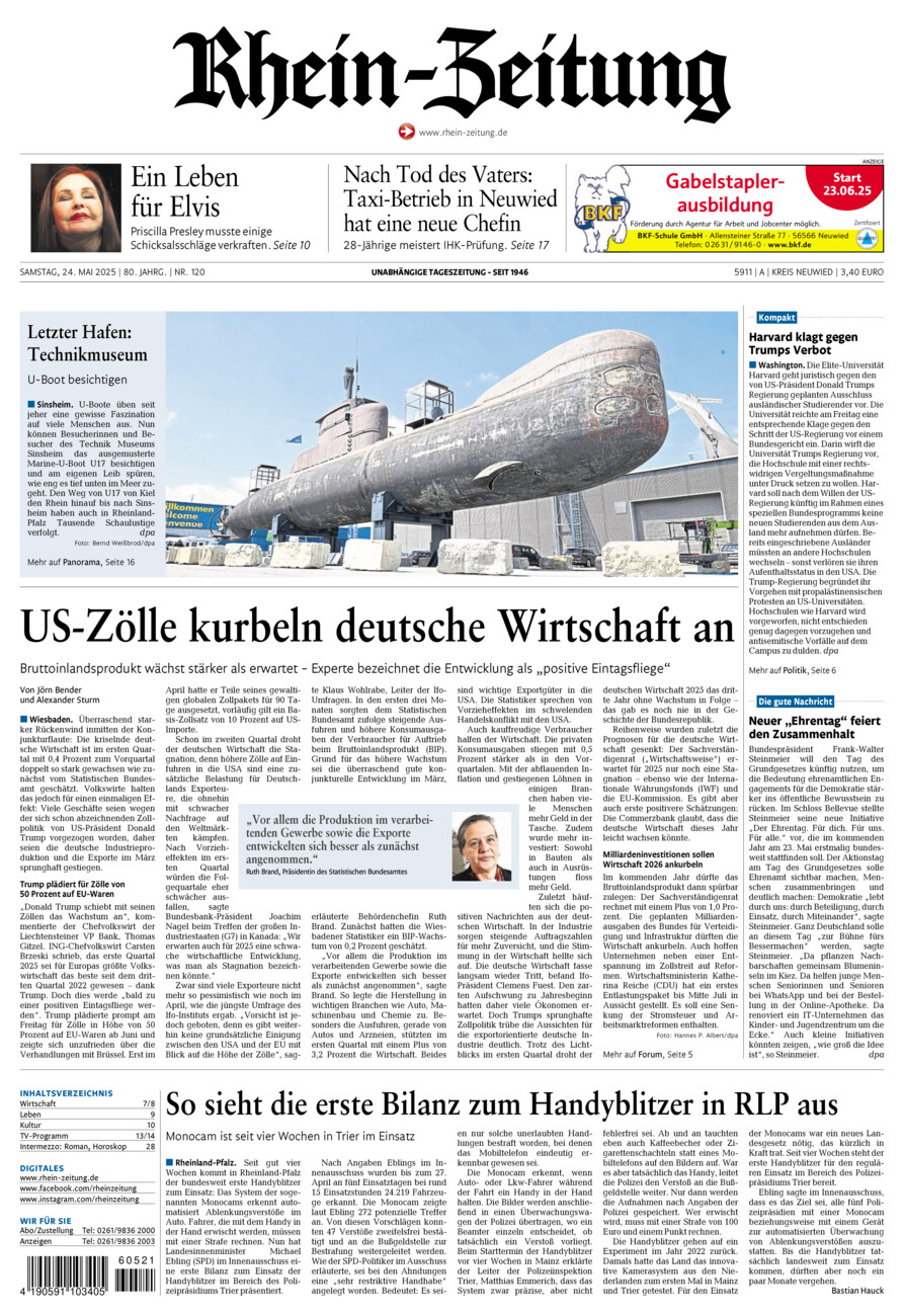 Rhein-Zeitung Kreis Neuwied vom Samstag, 24.05.2025