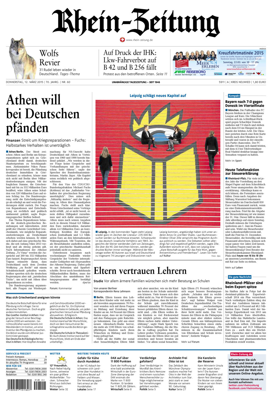 Rhein-Zeitung Kreis Neuwied vom Donnerstag, 12.03.2015