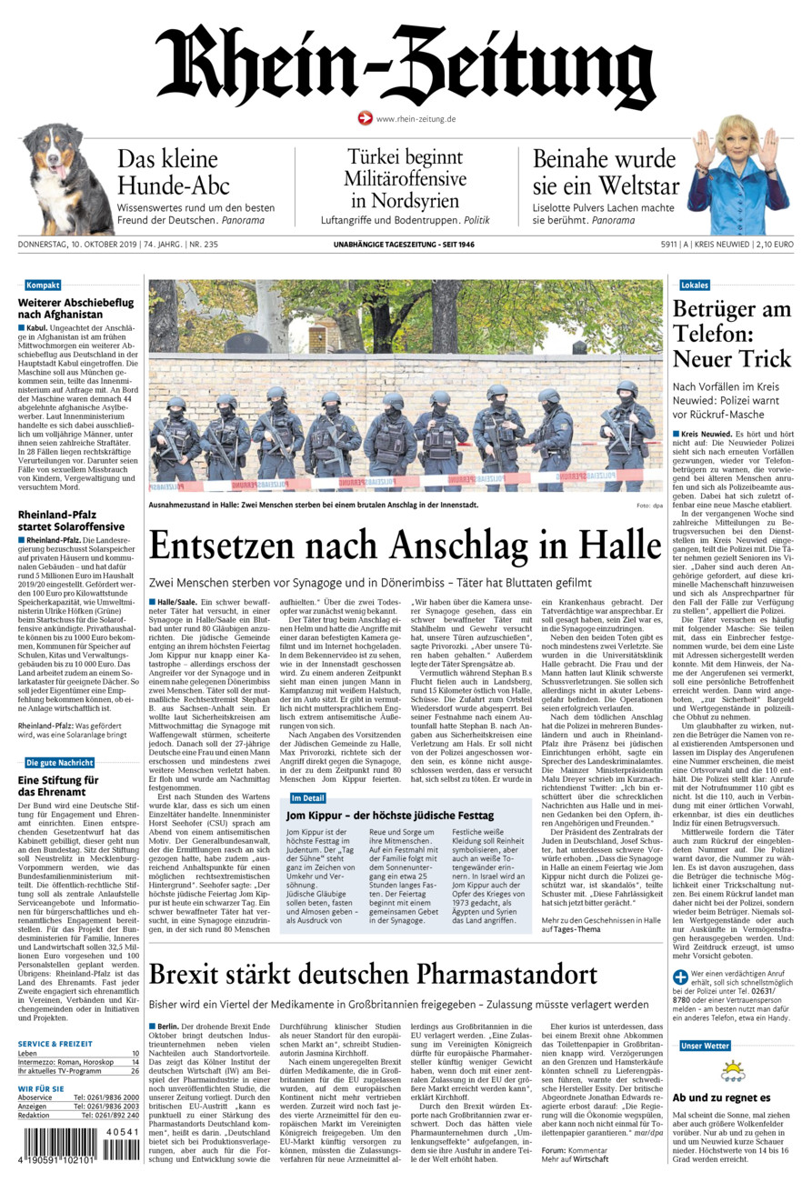 Rhein-Zeitung Kreis Neuwied vom Donnerstag, 10.10.2019
