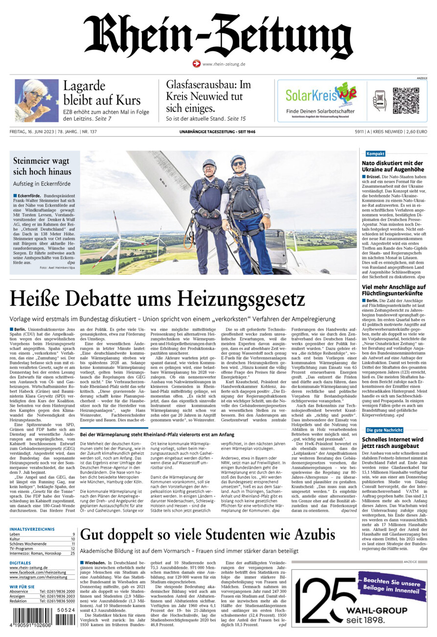 Rhein-Zeitung Kreis Neuwied vom Freitag, 16.06.2023