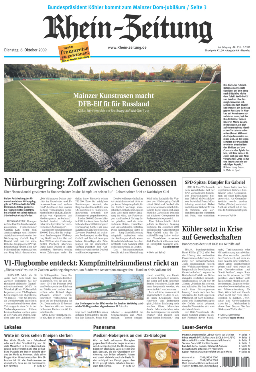 Rhein-Zeitung Kreis Neuwied vom Dienstag, 06.10.2009