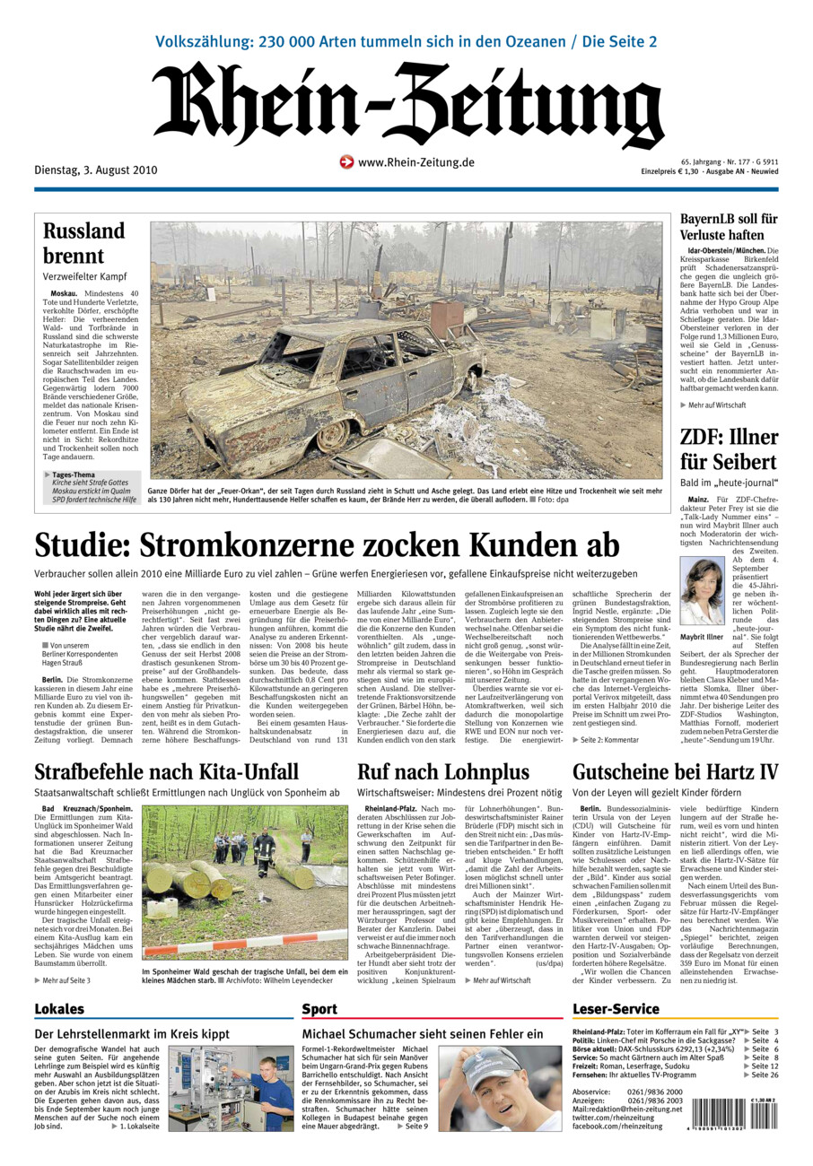 Rhein-Zeitung Kreis Neuwied vom Dienstag, 03.08.2010