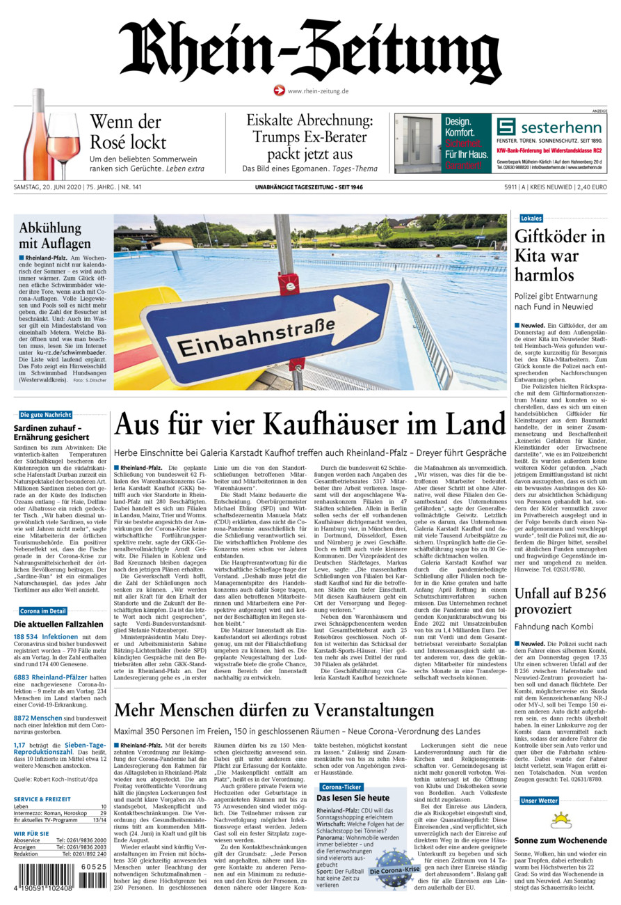 Rhein-Zeitung Kreis Neuwied vom Samstag, 20.06.2020