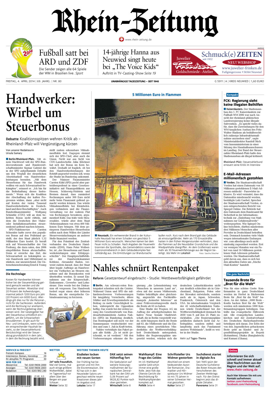 Rhein-Zeitung Kreis Neuwied vom Freitag, 04.04.2014