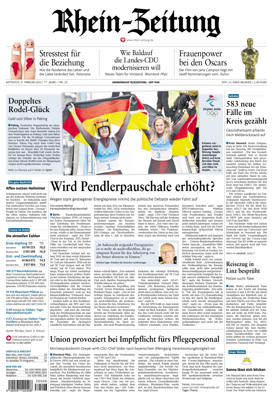 Rhein-Zeitung Kreis Neuwied vom Mittwoch, 09.02.2022