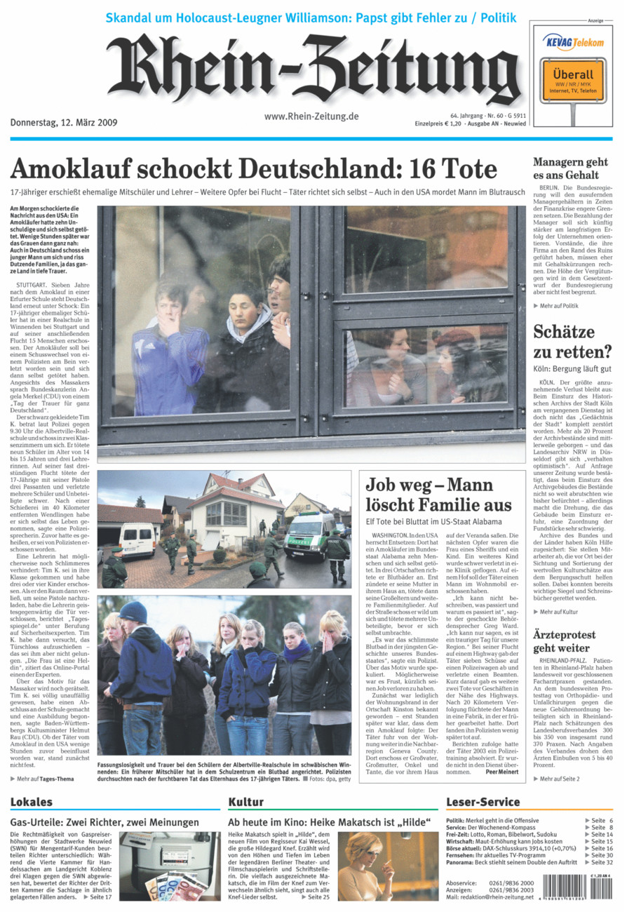 Rhein-Zeitung Kreis Neuwied vom Donnerstag, 12.03.2009