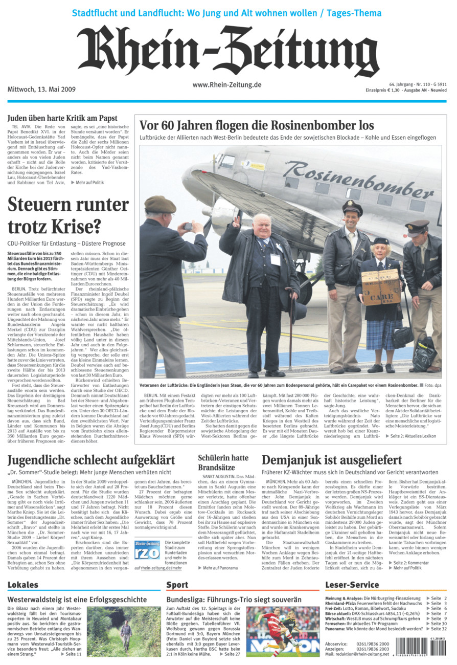 Rhein-Zeitung Kreis Neuwied vom Mittwoch, 13.05.2009