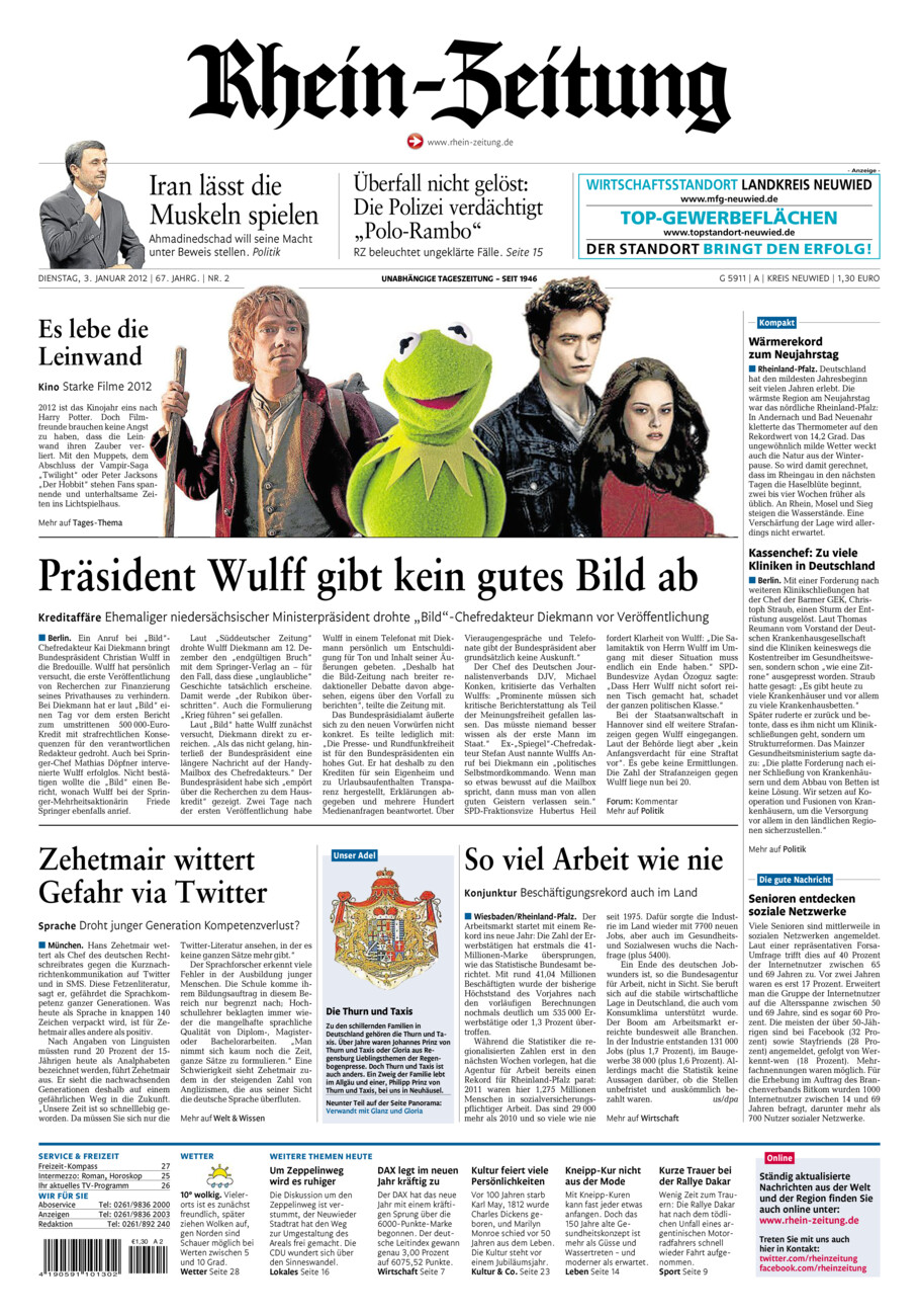 Rhein-Zeitung Kreis Neuwied vom Dienstag, 03.01.2012