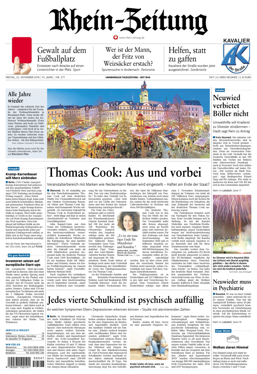 Rhein-Zeitung Kreis Neuwied vom Freitag, 22.11.2019