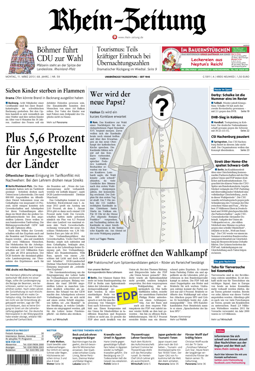 Rhein-Zeitung Kreis Neuwied vom Montag, 11.03.2013