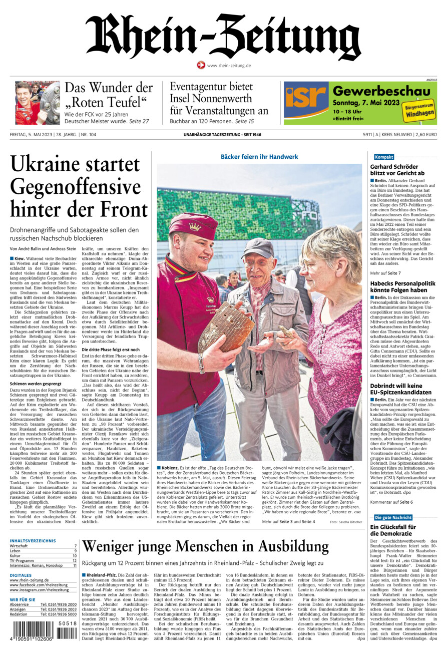 Rhein-Zeitung Kreis Neuwied vom Freitag, 05.05.2023