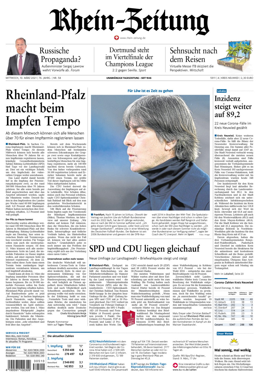 Rhein-Zeitung Kreis Neuwied vom Mittwoch, 10.03.2021